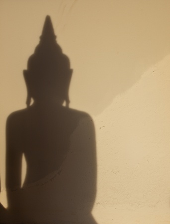 Shadow of image of Buddhaの写真素材
