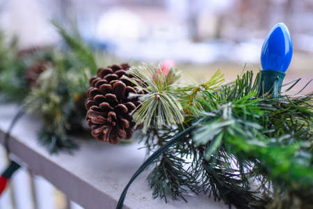 Outside christmas decorations.の写真素材