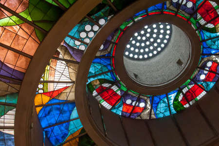Stained glass ceiling in Okinawa.