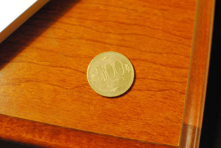 Japanese yen currency on desk.