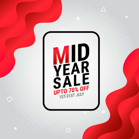 mid year sale sale upto 70% offのイラスト素材