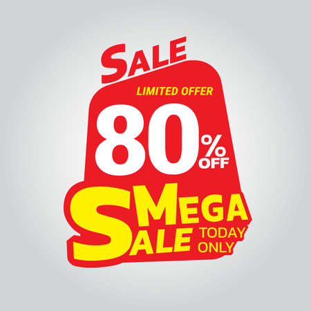 Mega sale discount 80% offのイラスト素材
