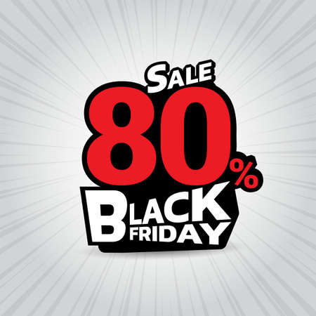 Black Friday sale 80% offのイラスト素材