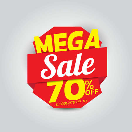 Mega sale discount 70% offのイラスト素材