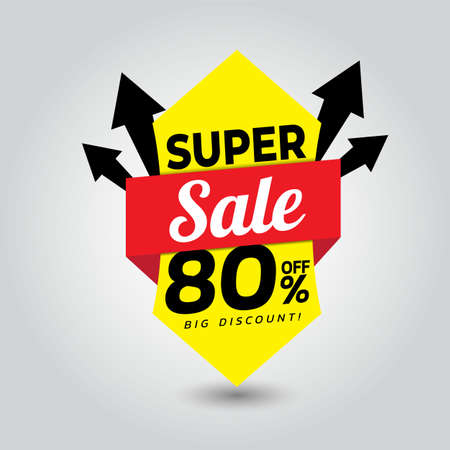 supper sale discount 80% offのイラスト素材