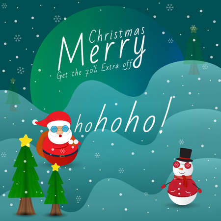christmas sale discount Vector illustration Promotion Templateのイラスト素材