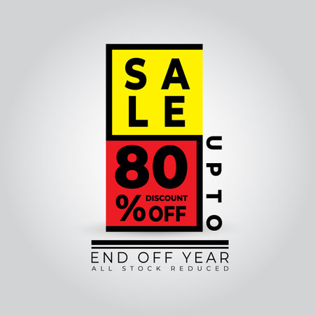 sale year end discount upto 80 percent off vector illustrationのイラスト素材