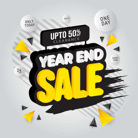 Year end shopping day sale banner Vector illustrationのイラスト素材