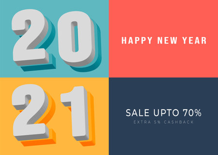 new year shopping sale discount promotion  Vector illustrationのイラスト素材