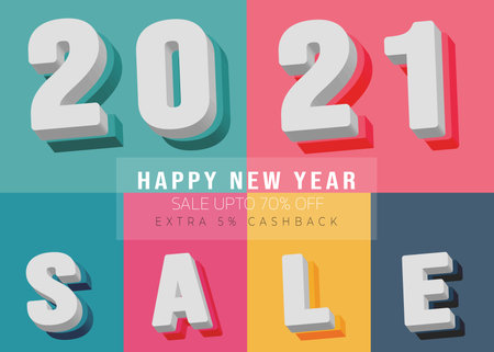 New year sale banner template illustrationのイラスト素材