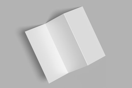 Leaflet folded to DL format - mock up - 3d illustrationの写真素材