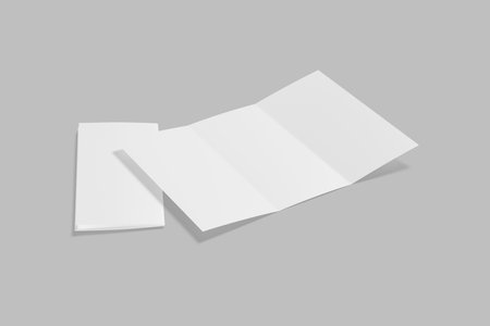 Leaflet folded to DL format - mock up - 3d illustration