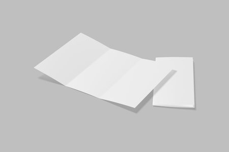 Leaflet folded to DL format - mock up - 3d illustration