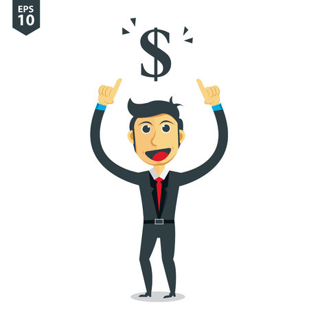 Businessman or Manager think about Dollarのイラスト素材