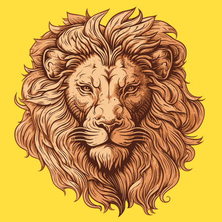 Lion head. Hand drawn vector illustration for tattoo or t-shirt design.のイラスト素材