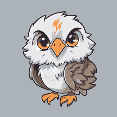 Eagle cartoon isolated on grey background. Vector illustration for your designのイラスト素材