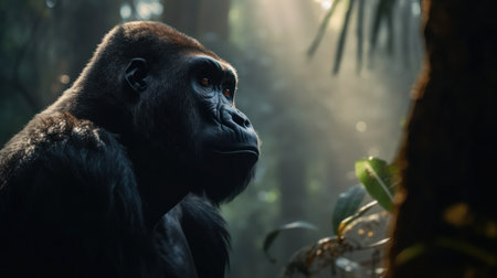 Lowland gorilla in the jungle, lowland gorilla in the jungleの素材