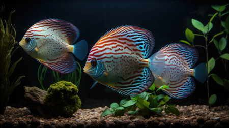 Colorful tropical fish in the aquarium. Underwater world aquarium.の素材
