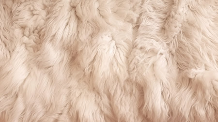 Beige fur texture. Fluffy fur background. Beige fur texture.の素材