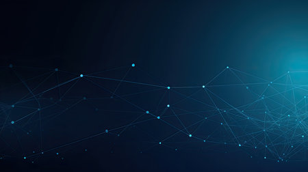 Abstract polygonal space low poly dark background with connecting dots and lines. Connection structure. Vector illustration.の素材