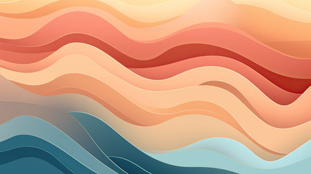 Abstract background with wavy lines in pastel colorsの素材