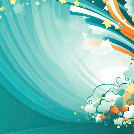 Colorful design elements on a clean abstract backgroundの素材