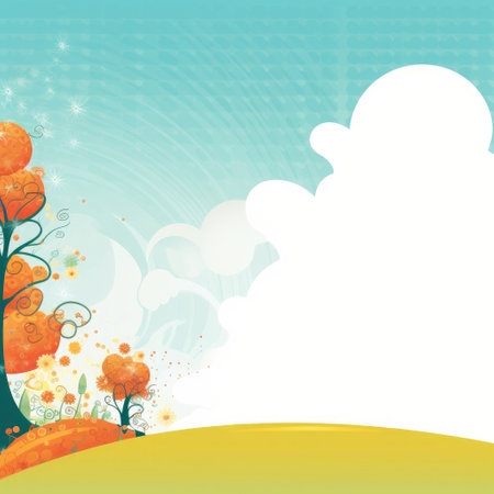 Autumn background with trees and sun. Vector illustration for your designの素材