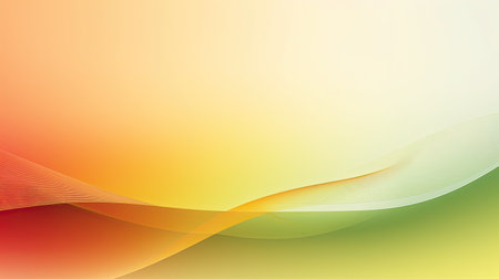 Abstract background with smooth lines in yellow, orange and green colorsの素材