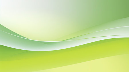 Abstract green background with smooth wavy lines.の素材
