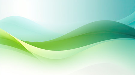 Abstract green background with smooth lines.の素材