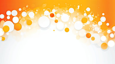 Abstract orange background with circles.の素材