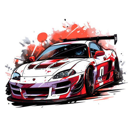 Sport car on a grunge background.の素材