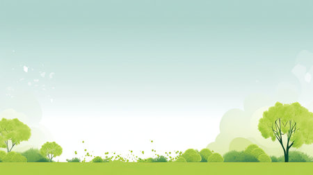 Fresh green tree background for spring and summer season with space for textの素材