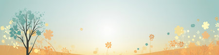 Spring background with tree and flowers.の素材