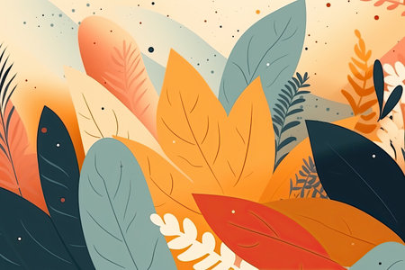 Illustration of autumn leaves background.の素材