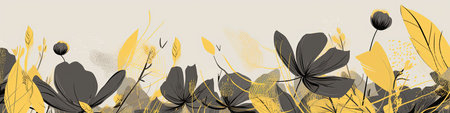 Abstract floral background with flowers and leaves.の素材