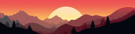 Sunset in the mountains. Mountain landscape.の素材