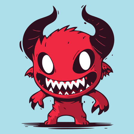 Cute devil monster character for your creative designの素材