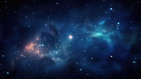 Nebula and stars in deep space. Science fiction wallpaper.の素材