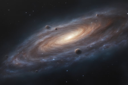 Planets, stars and galaxies in outer space showing the beauty of space exploration.の素材