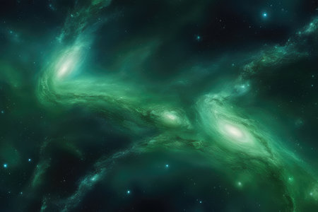 Star field in space a nebulae and a gas congestion.の素材