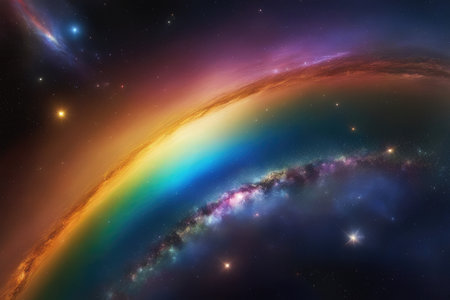 Stars of a planet and galaxy in a free space Elements of this image furnished by NASAの素材