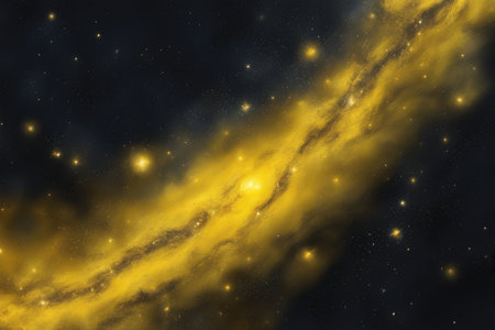 Night sky with stars and nebula as a background. 3D renderingの素材
