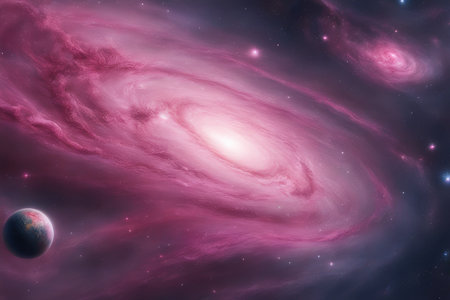 Planets, stars and galaxies in outer space showing the beauty of space exploration.の素材