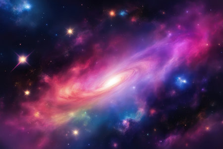 Star field in space a nebulae and a gas congestion.の素材