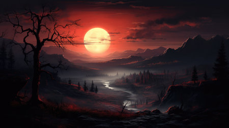 This beautiful landscape wallpaper is perfect for your design.の素材