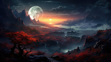 This beautiful landscape wallpaper is perfect for your design.の素材