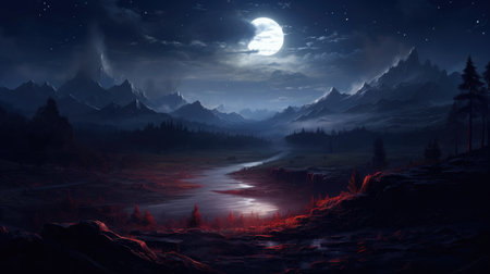 This beautiful landscape wallpaper is perfect for your design.の素材