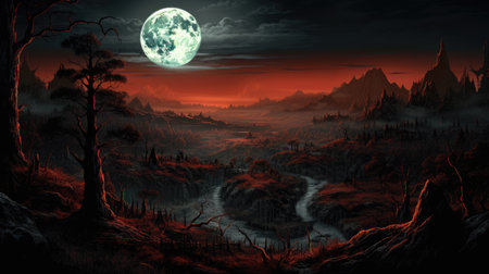 This beautiful landscape wallpaper is perfect for your design.の素材