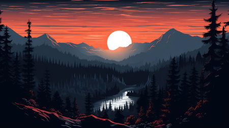 This beautiful landscape wallpaper is perfect for your design.の素材